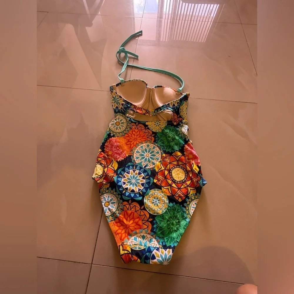 Splash Bathing Suit Vintage Colorful  Talla SML vibrant colors